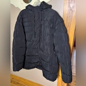 Men’s Wind Proof Water Resist Thickened Quilted Hood Puffer Coat Black 2XL NWOT